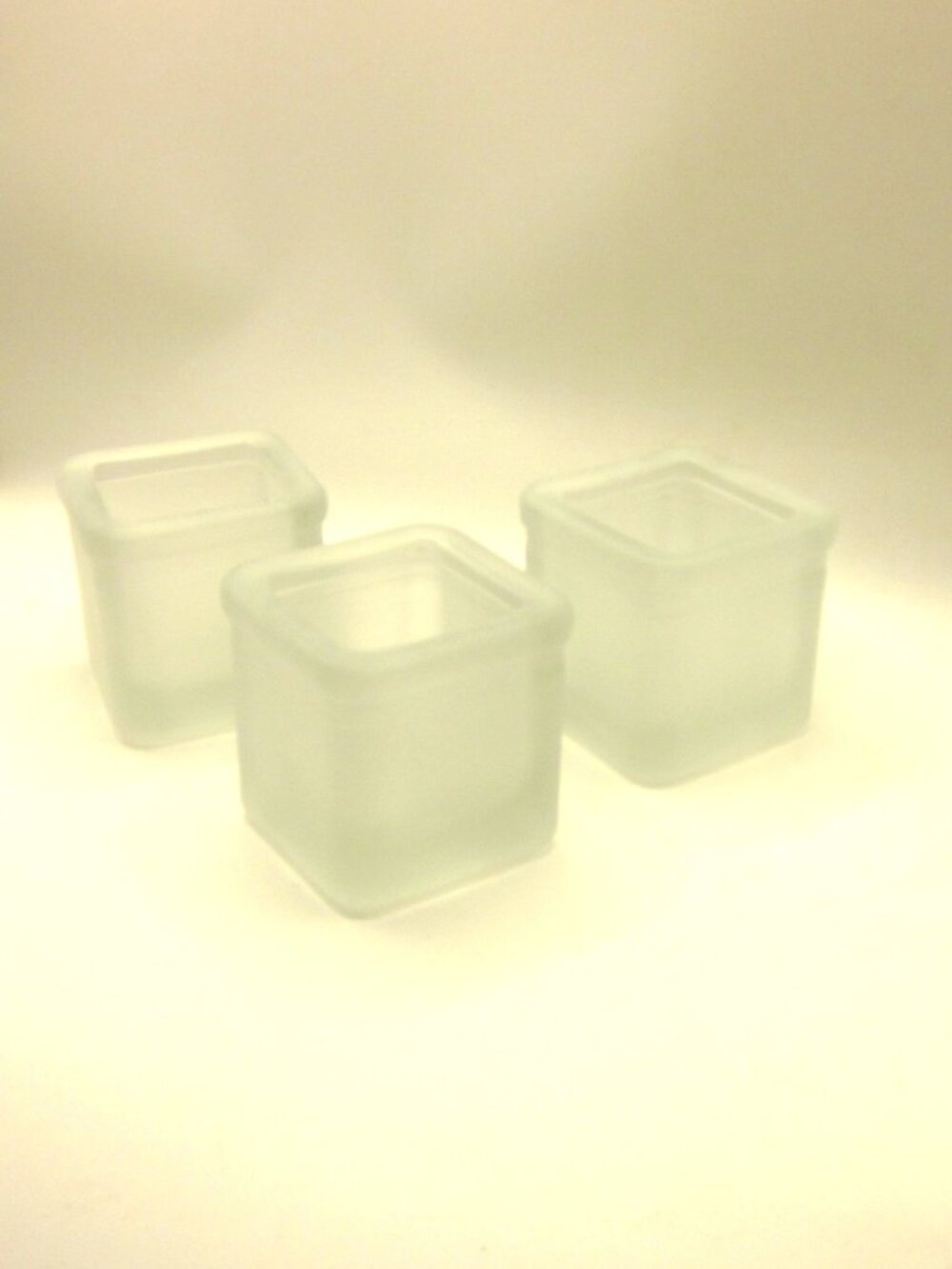 Frosted Glass Votive Candle Holders Set of 3